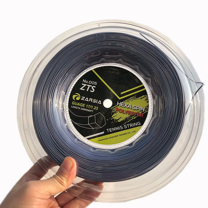 1 Reel 200M Genuine Brand ZARSIA Hexagon tennis String Reel tennis string,made in taiwan,Hex spin polyester strings
