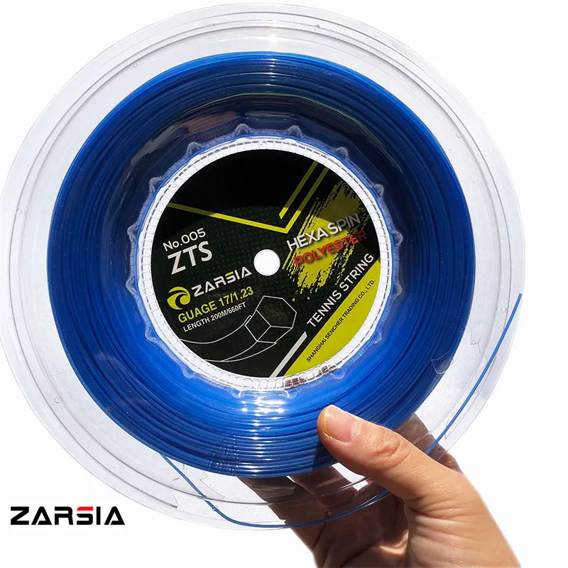 1 Reel 200M Genuine Brand ZARSIA Hexagon tennis String Reel tennis string,made in taiwan,Hex spin polyester strings