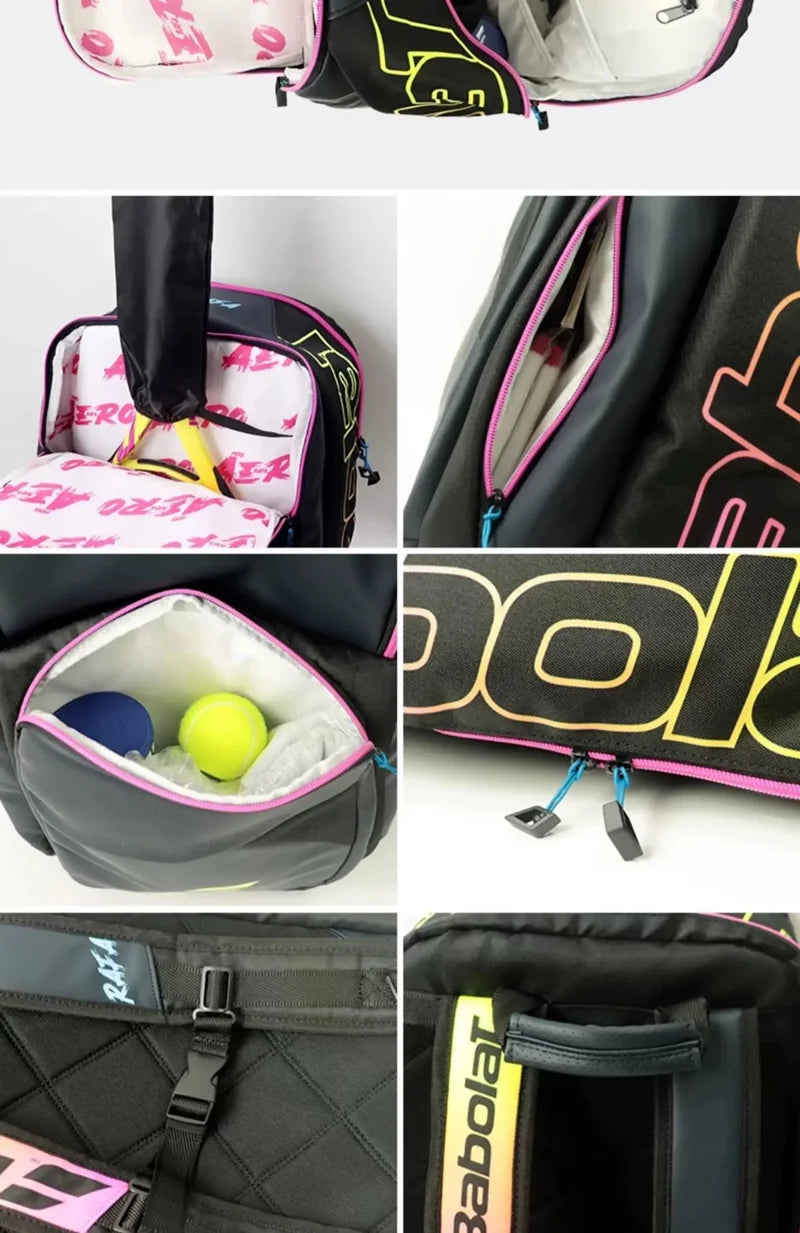 Original Babolat PURE STRIKE 4th Gen Tennis Backpack Large Capacity Tennis Padel Racquet Sport Bags Holds Up To 3 Racket