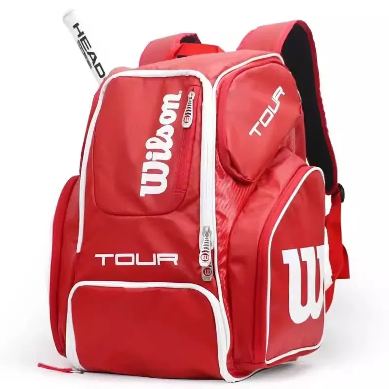 Wilson men's tennis racket backpack, squash badminton racket bag, transport bag, large capacity sports bag