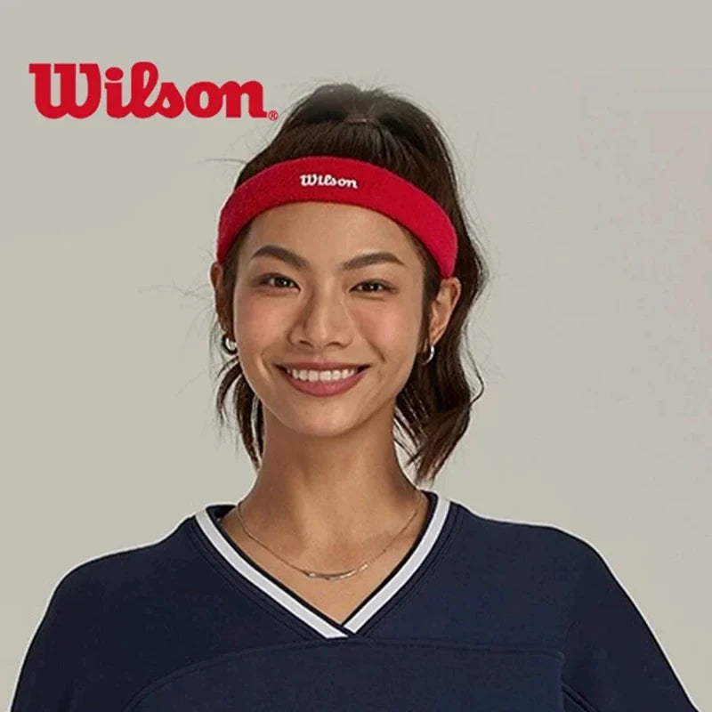 Wilson Headband Elastic Sweatband Sports Headband Adults Women Men Gym Fitness Sweat Hair Band Volleyball Tennis Running