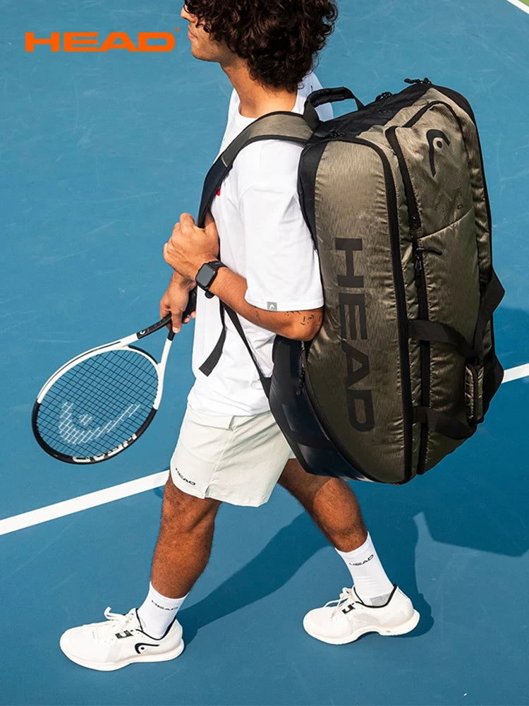 HEAD Djokovic Series Djokovic Duffle Bag Backpack Jr. Signature Double Shoulder Tennis Racket Pack Match Field Bag