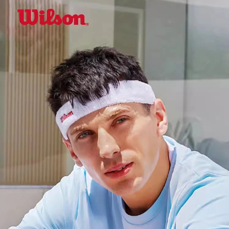 Wilson Headband Elastic Sweatband Sports Headband Adults Women Men Gym Fitness Sweat Hair Band Volleyball Tennis Running