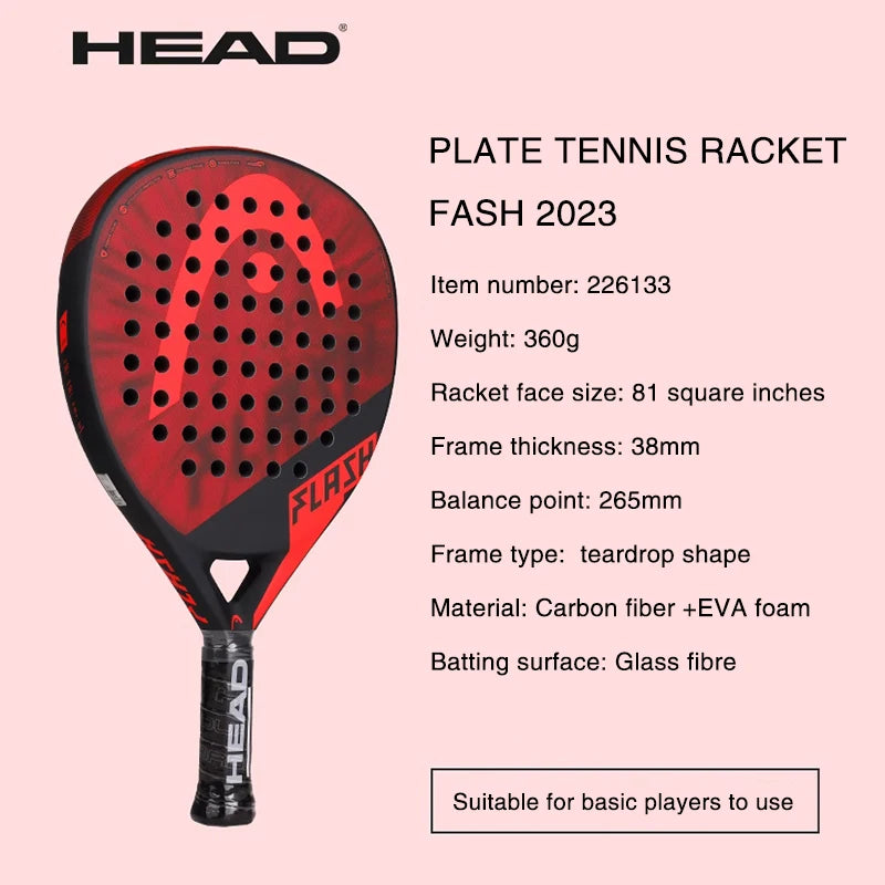 HEAD Padel Tennis Racket Carbon Racquet FLASH Series For Adult Base Players