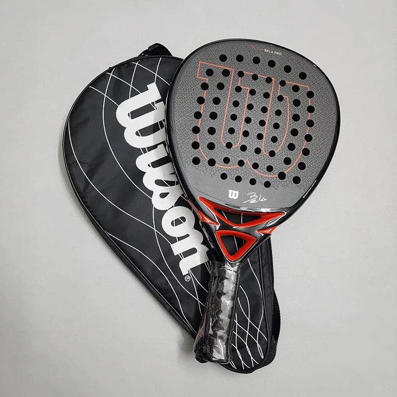 Wilson Professional Tennis Rackets Carbon Fibre Surface Diamond Shape with Eva Memory Flex Foam Core Padel Tennis Racquets