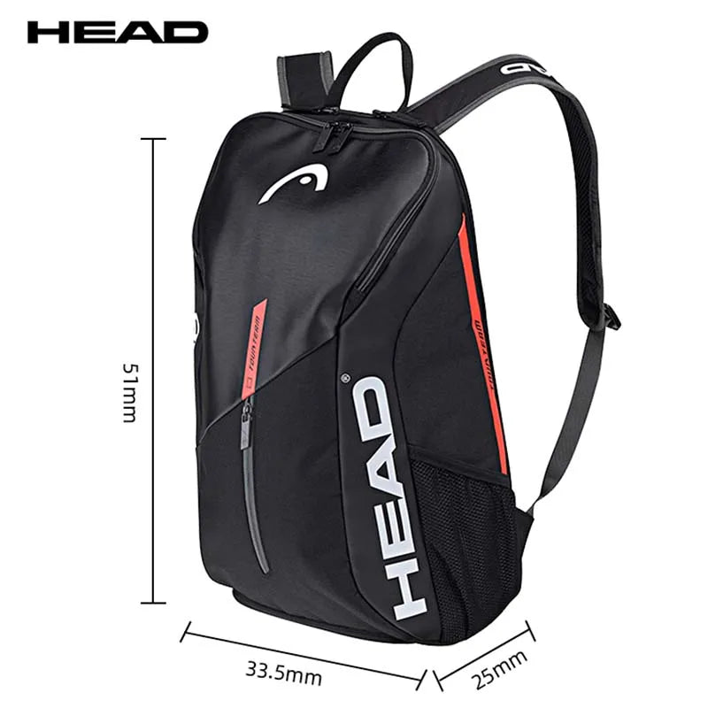 Genuine Head Tennis Backpack Team Multi-funtional Sports Badminton Racket Bag For 1-2 Pcs Padel With Shoes Bag