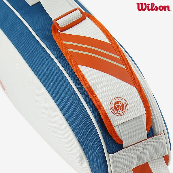 Wilson 2024 Team Roland Garros Backpack French Open Multi functional Large Capacity Orange Blue Grey Double Shoulder Tennis Bag