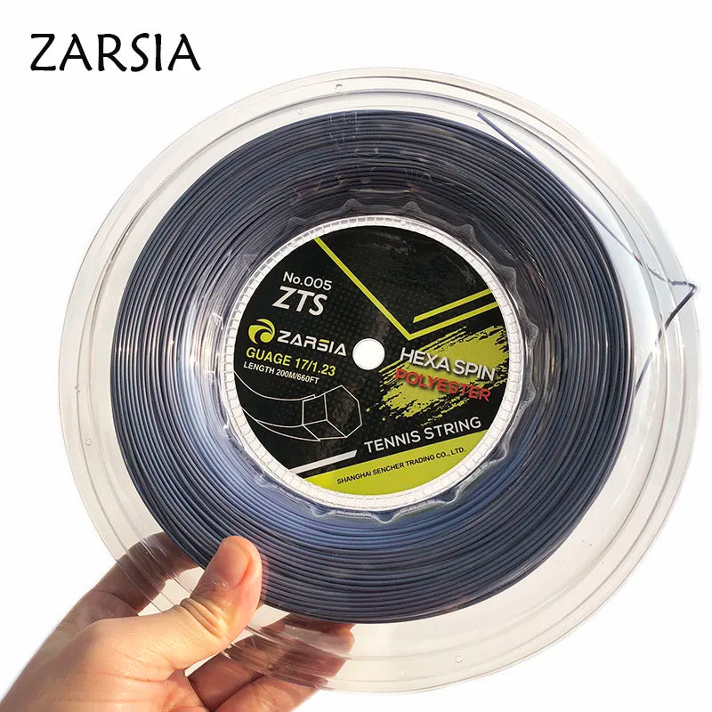 1 Reel  200M Genuine Brand ZARSIA  Hexagon tennis String Reel tennis string,made in taiwan,Hex spin polyester strings