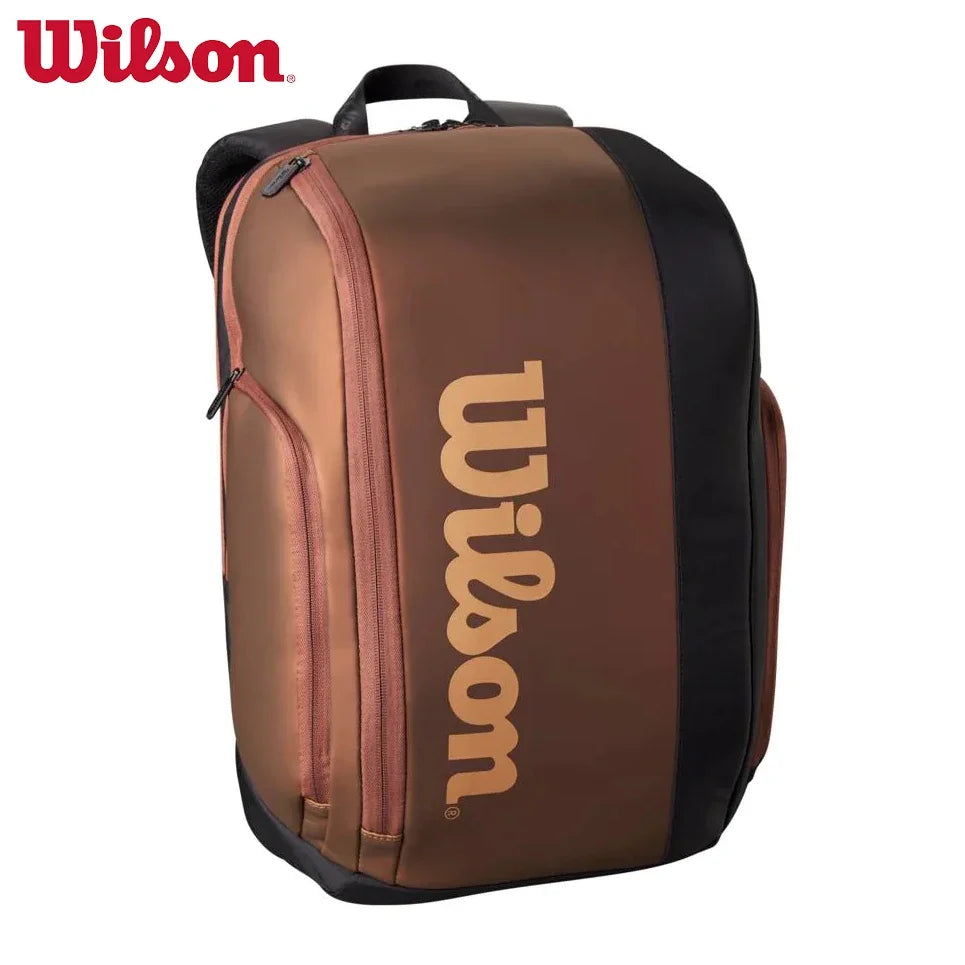 Wilson Tennis Racket Bag V14 9-Pack Large Capacity Racket Backpack with Shoes Compartment Sports Bag Super Tour Pro Racket Bag