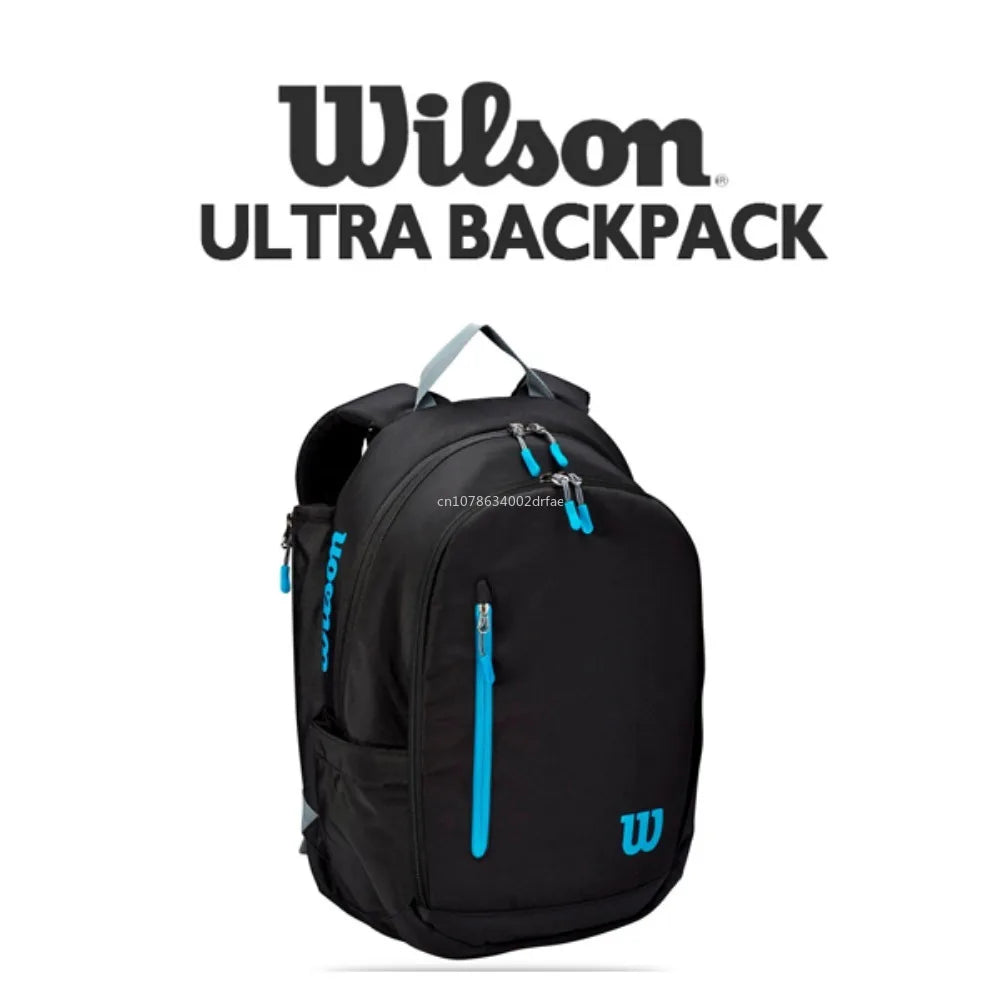 Wilson Ultra Tennis Backpack Multi functional Large Capacity Black/Blue Double Shoulder Tennis Bag WR8009301001