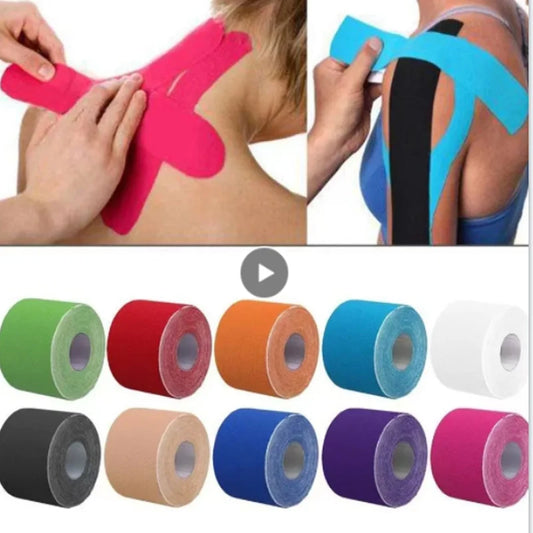 5M Size Kinesiology Tape Athletic Elastoplast Sport Recovery Strapping Gym Waterproof Tennis Muscle Pain Relief Bandage