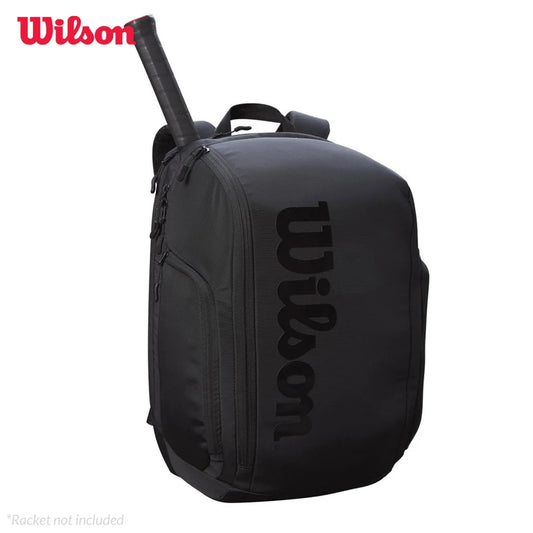 Wilson Roger Federer Tennis Bag Black Pro Staff V13 Super Tour Team Tennis Backpack For 2 Racquets With Isolation Compartmen