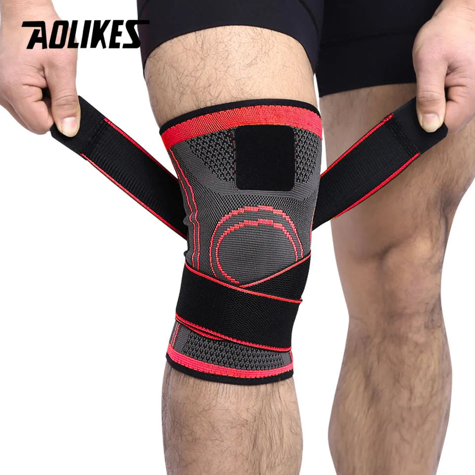 AOLIKES 1PCS Knee Support Professional Protective Sports Knee Pad Breathable Bandage Knee Brace Basketball Tennis Cycling