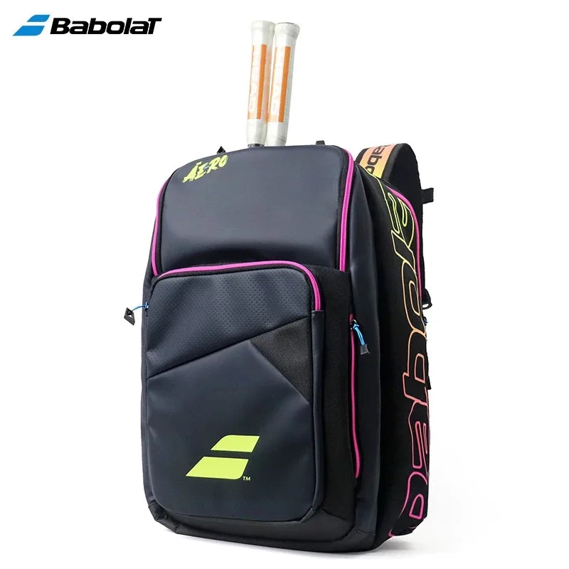 2024 Babolat Pure Aero Rafa Tennis Backpack Large Capacity Sports Bag Holds Up To 2 Tennis Racquets For Women Men