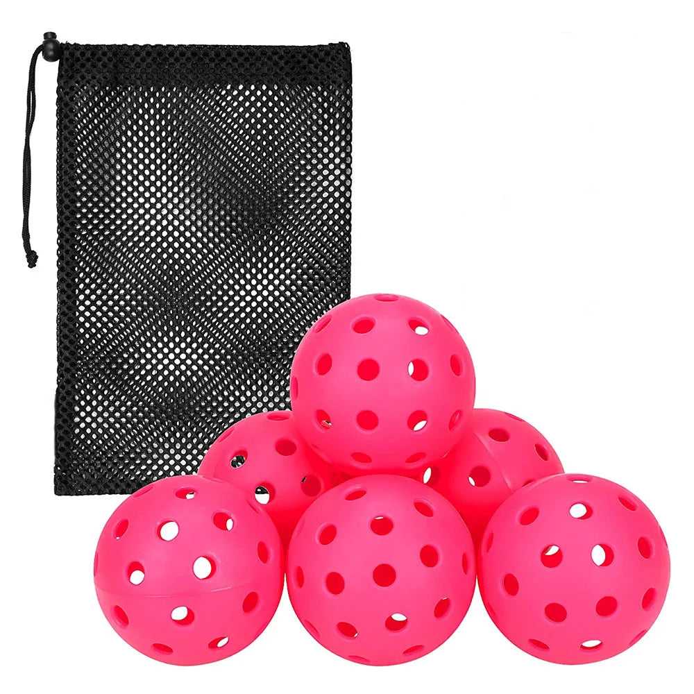 6 Pack Pickleball Balls for Outdoor Indoor Sports Pickle Ball Set Hard Bounce Pelota Padel Raquete Beach Tennis Pala Padel