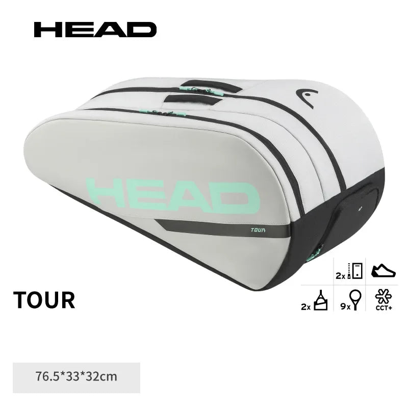 HEAD Tour Series 9 Pack Double Shoulder Tennis Rackets Bag Tournament Racquet Backpack