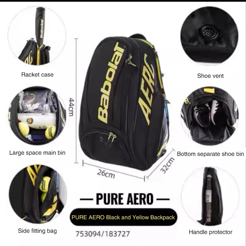 BABOLAT PURE DRIVE AERO 2 Tennis Rackets Bag Tennis Bag Backpack Badminton Padel Racket Squash Racquet Backpack Tenis Raqueta