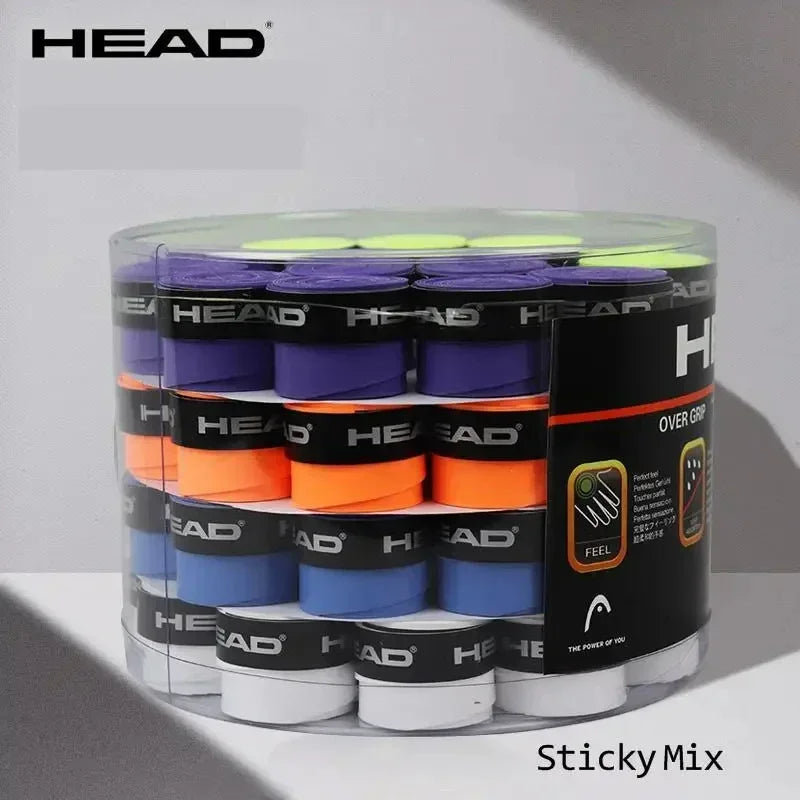 60pcs/lot HEAD Tennis Overgrip Anti Slip Padel Racket Hand Glue Rackets Grip Tape Training Sweatband Badminton Accessories