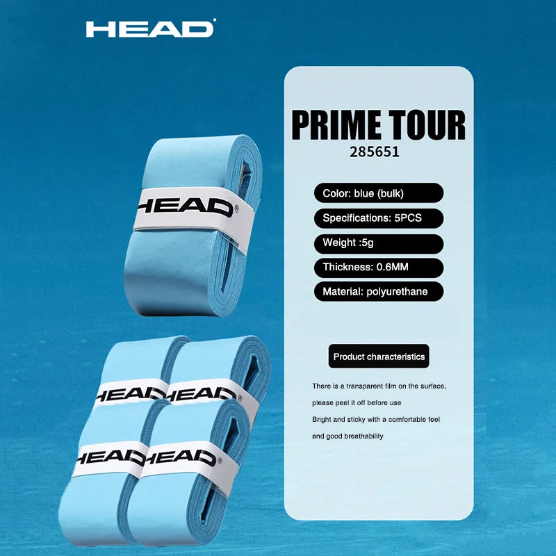 Original HEAD 5Pcs Tennis Overgrip Sticky Tennis Racket Sweat Band Absorption Grip Badminton Racket Handle Grip Tennis Griptape