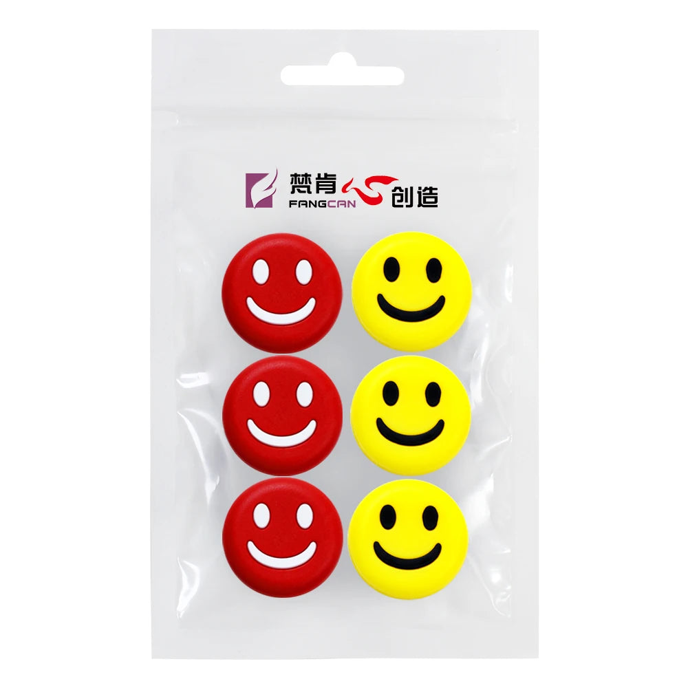 FANGCAN 6PC Smiley Face Tennis Dampener Silicone Tennis Racket Antivibrador