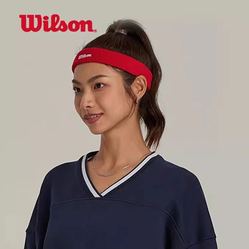 Wilson Headband Elastic Sweatband Sports Headband Adults Women Men Gym Fitness Sweat Hair Band Volleyball Tennis Running