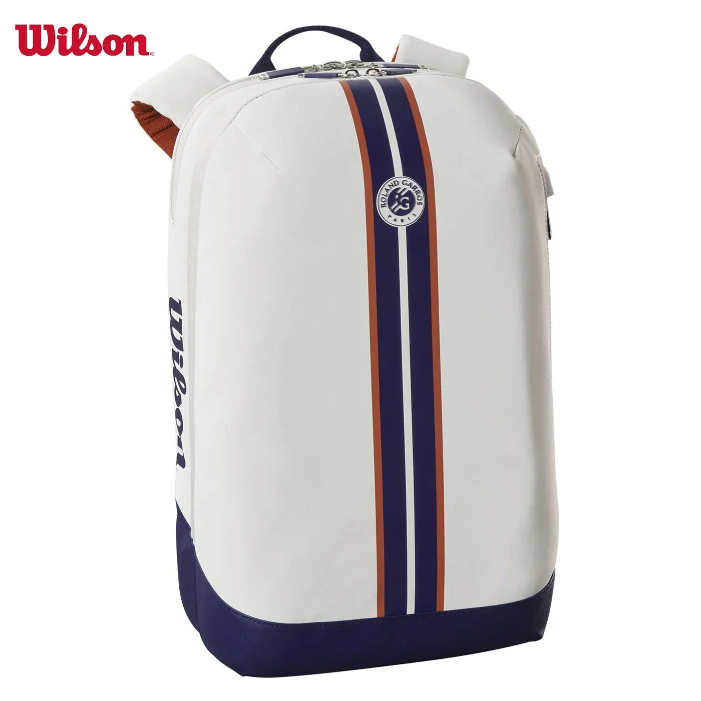 Wilson 2023 Roland Garros Super Tour Tennis Backpack Featuring Racket Pockets with Partial Racket Compartments Elegant Design