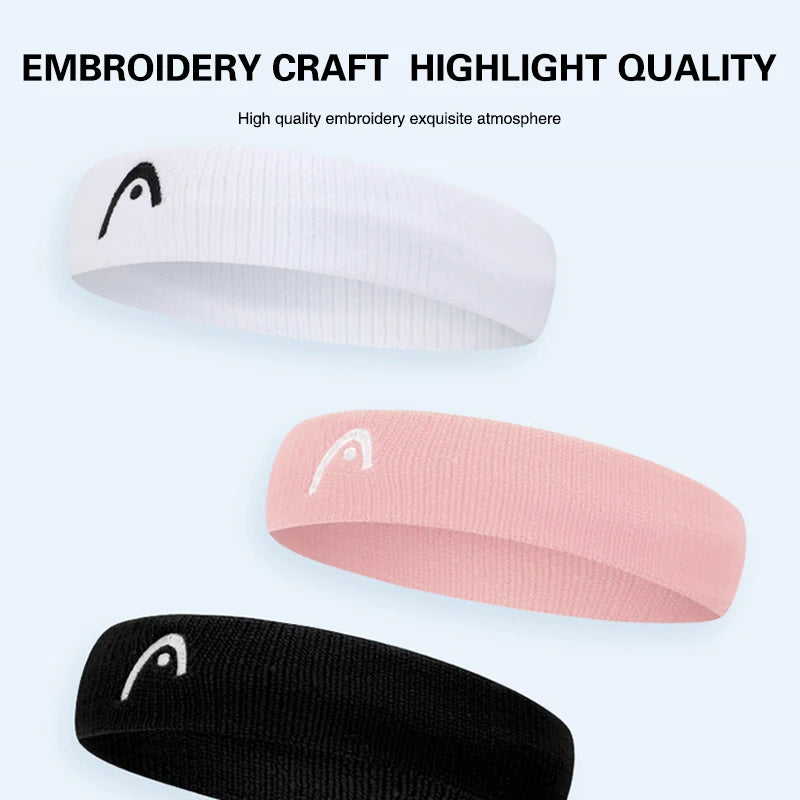 HEAD Tennis Headband Sports Running Fitness Breathable Headband Quick Drying Soft and Comfortable Sweat Absorption Headband