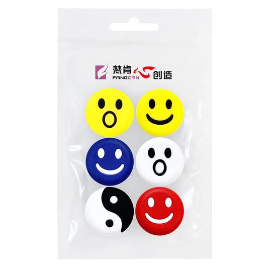 FANGCAN 6PC Smiley Face Tennis Dampener Silicone Tennis Racket Antivibrador