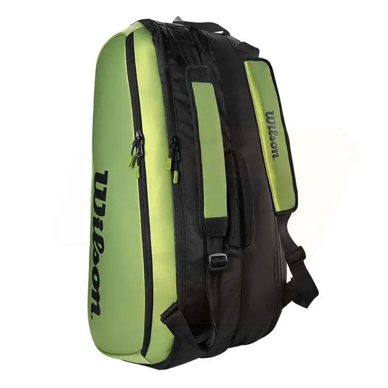 Wilson Blade Super Tour V8 Large capacity 9-Pack Tennis Bag Professional Green Tennis Racquet Backpack With Shoes Compartment