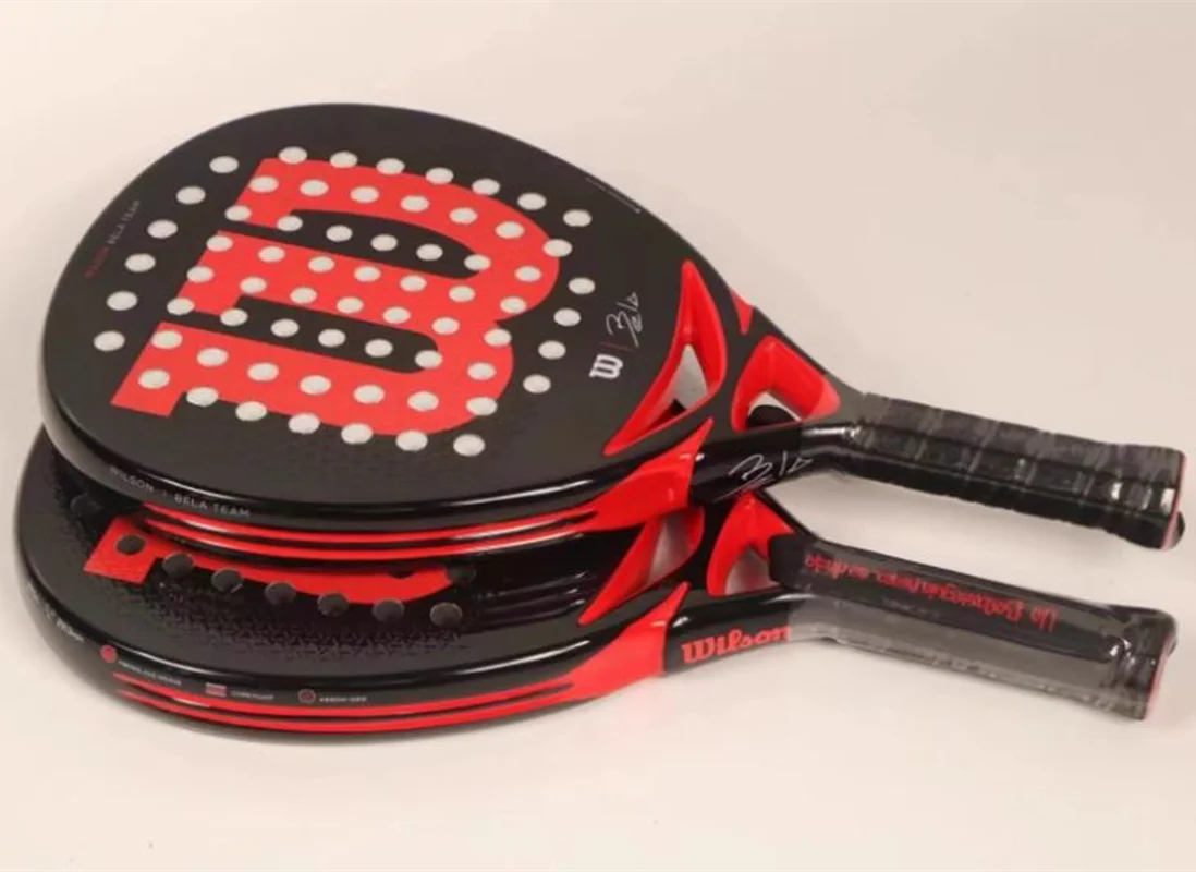 Wilson Professional Tennis Rackets Carbon Fibre Surface Diamond Shape with Eva Memory Flex Foam Core Padel Tennis Racquets