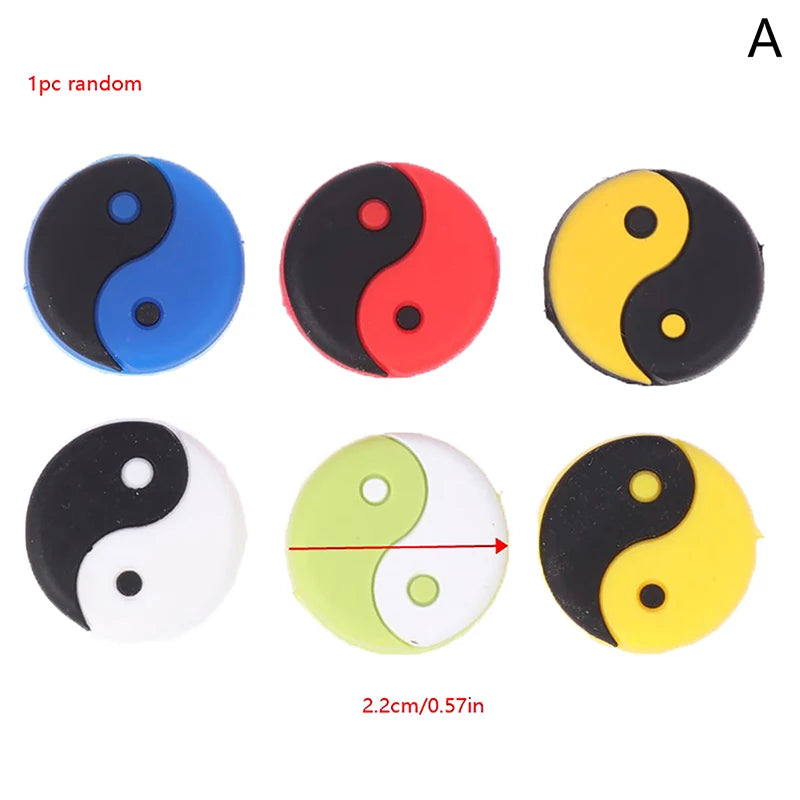 Tennis Racket Vibration Dampeners Silicone Anti-Vibration Tennis Shockproof Absorber Smile Face Shock Pad Accessories Random