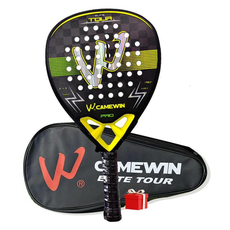 Camewin Carbon 18k Padel Racket Professional Tennis Racket 18k Carbon Fiber Paddle Shovel Mens Woman Fashion Beach Tennis Bag