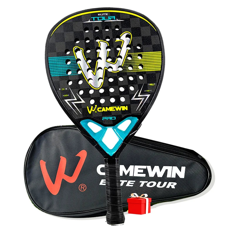 Camewin Carbon 18k Padel Racket Professional Tennis Racket 18k Carbon Fiber Paddle Shovel Mens Woman Fashion Beach Tennis Bag