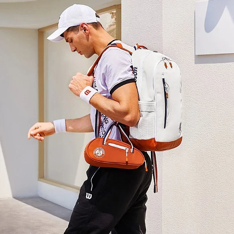 Wilson Roland Garros - Clay Tennis Bag, 2-racket Max Backpack with compartments, commemorative trip to the French Open