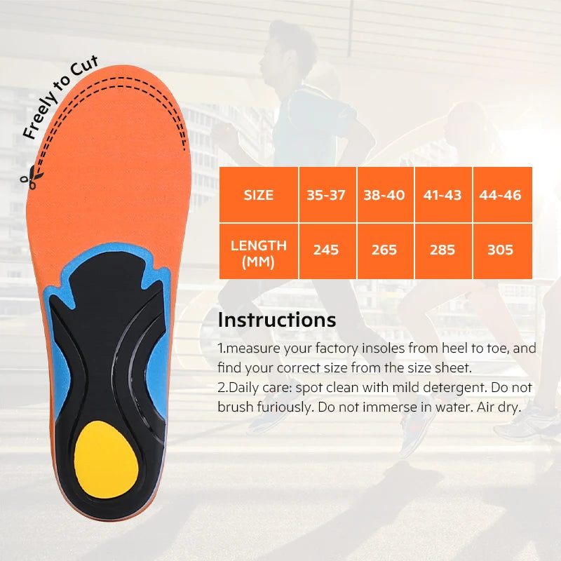 3ANGNI Orthotic Insoles Gel Pad 3D Arch Support Flat Feet Women Men orthopedic Foot pain Correct leg insoles Feet Care