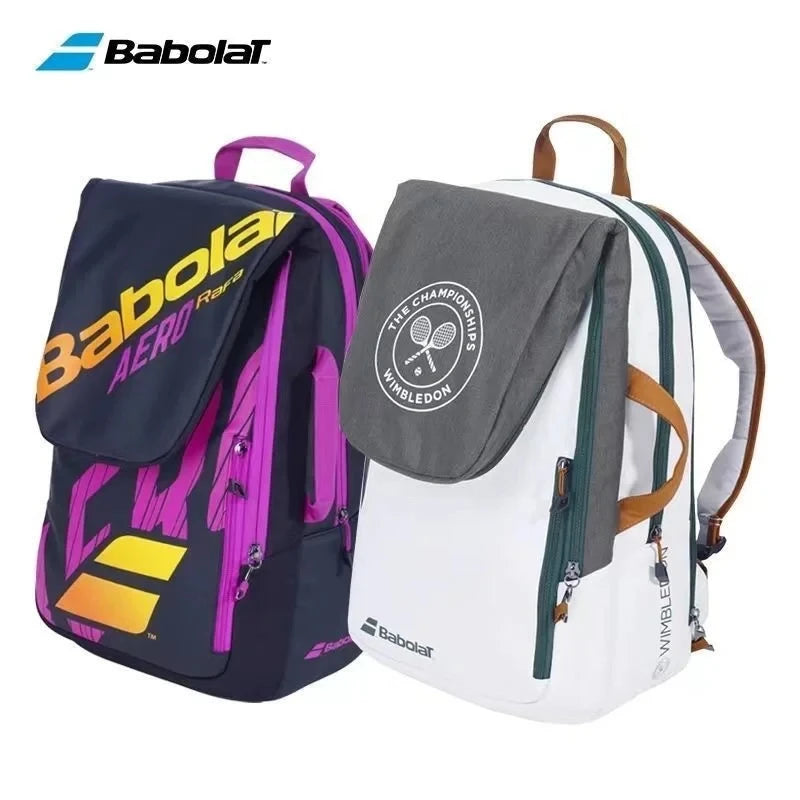 Original Babolat Tennis Backpack Wimbledon PURE WIM Tennis Bag 3 Tennis Rackets Bag Separated Shoes Compartment Beach Tennis Bag