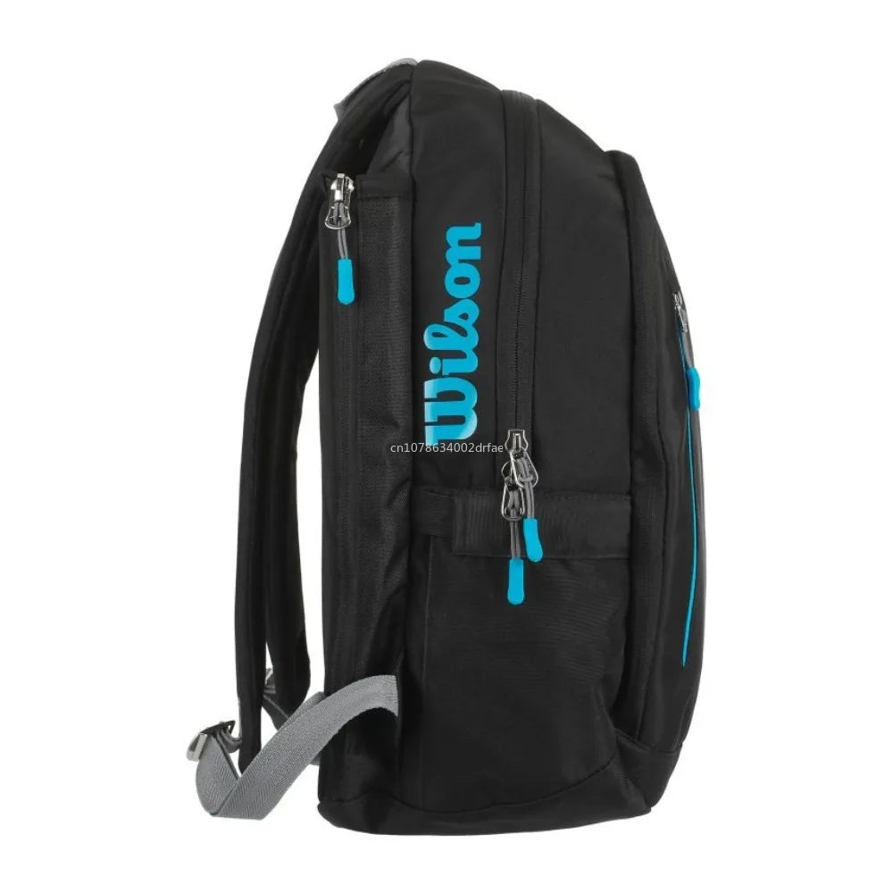 Wilson Ultra Tennis Backpack Multi functional Large Capacity Black/Blue Double Shoulder Tennis Bag WR8009301001