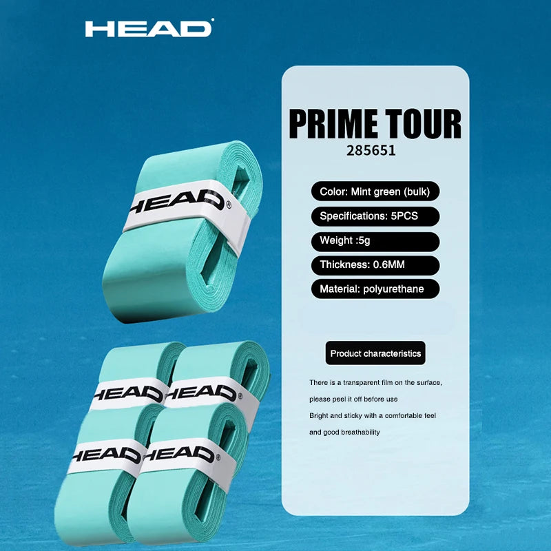 Original HEAD 5Pcs Tennis Overgrip Sticky Tennis Racket Sweat Band Absorption Grip Badminton Racket Handle Grip Tennis Griptape