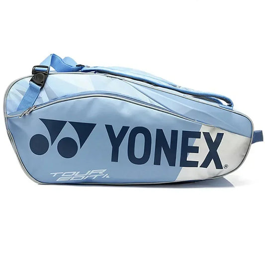 Yonex Professional Tennis Racket Bag Light Blue Sports Bags For Women Men Racket Backpack With Shoe Compartment