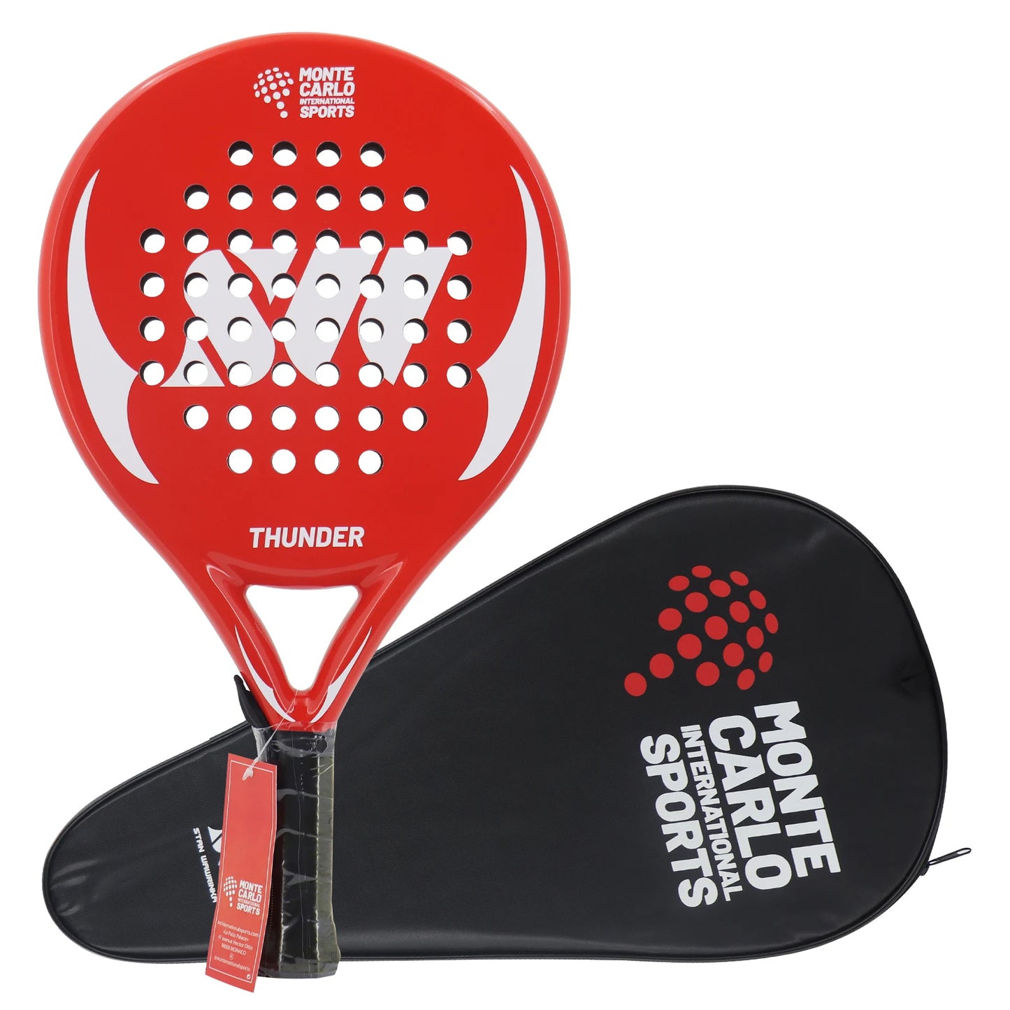 Padel Racket 3K/18K Carbon Fiber EVA Soft Training Rubber Padel Raqueta with Cover Round Shape High Balance