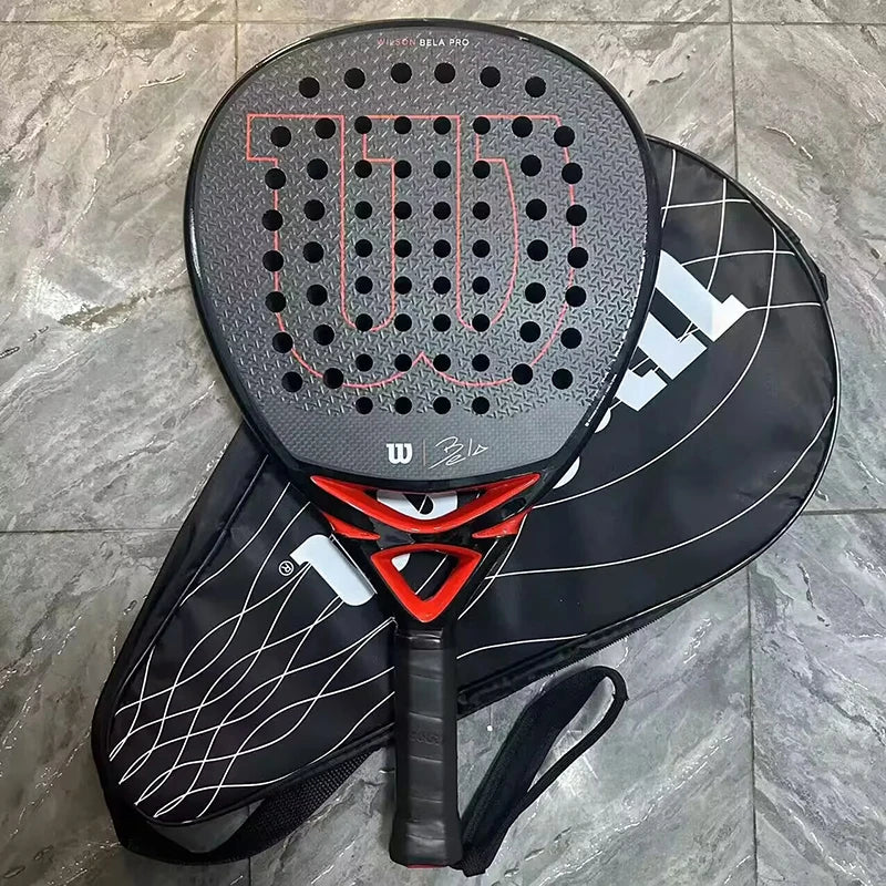 Wilson Professional Tennis Rackets Carbon Fibre Surface Diamond Shape with Eva Memory Flex Foam Core Padel Tennis Racquets