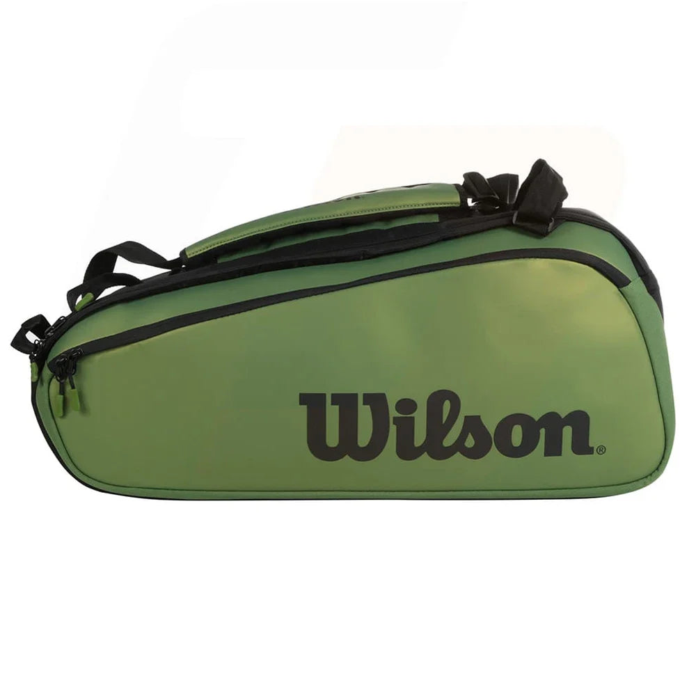 Wilson Blade Super Tour V8 Large Space 9 Pack Tennis Bag Green Professional Equipment Racquet Bag for Tennis Racket WR8016701001