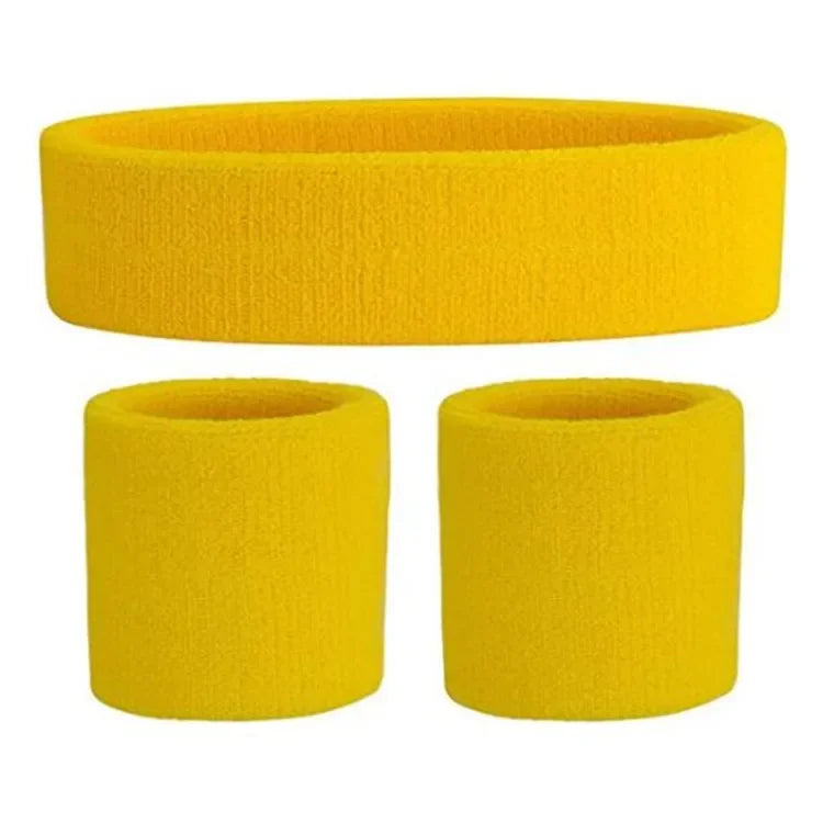 3PCs/set Mens Sports Headband Sweatband Stretch Elastic Outdoor Sport Sweat Headband Wristband Women Gym Running Tennis Headwrap