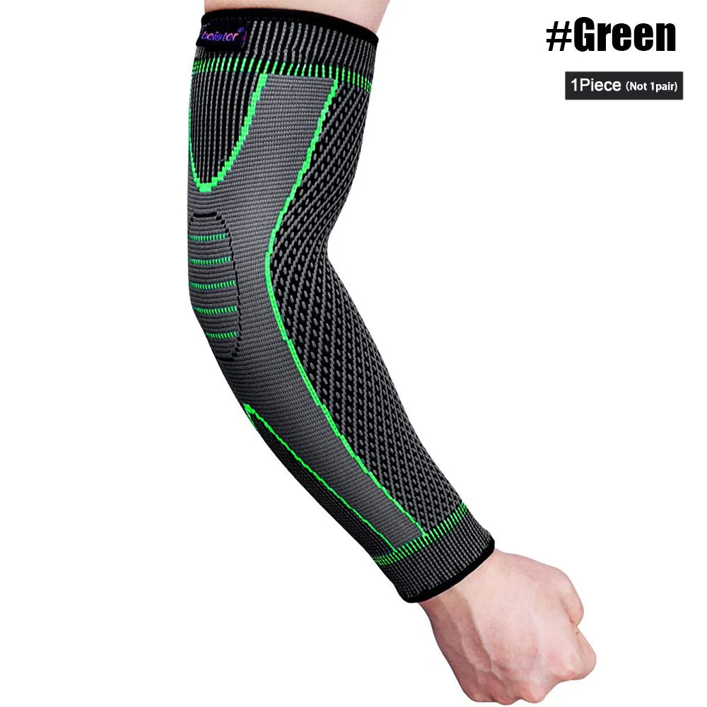 Sports Arm Compression Sleeves Anti-Slip Elbow Support Youth Adult Cycling Basketball Football Volleyball Baseball Tennis Golf