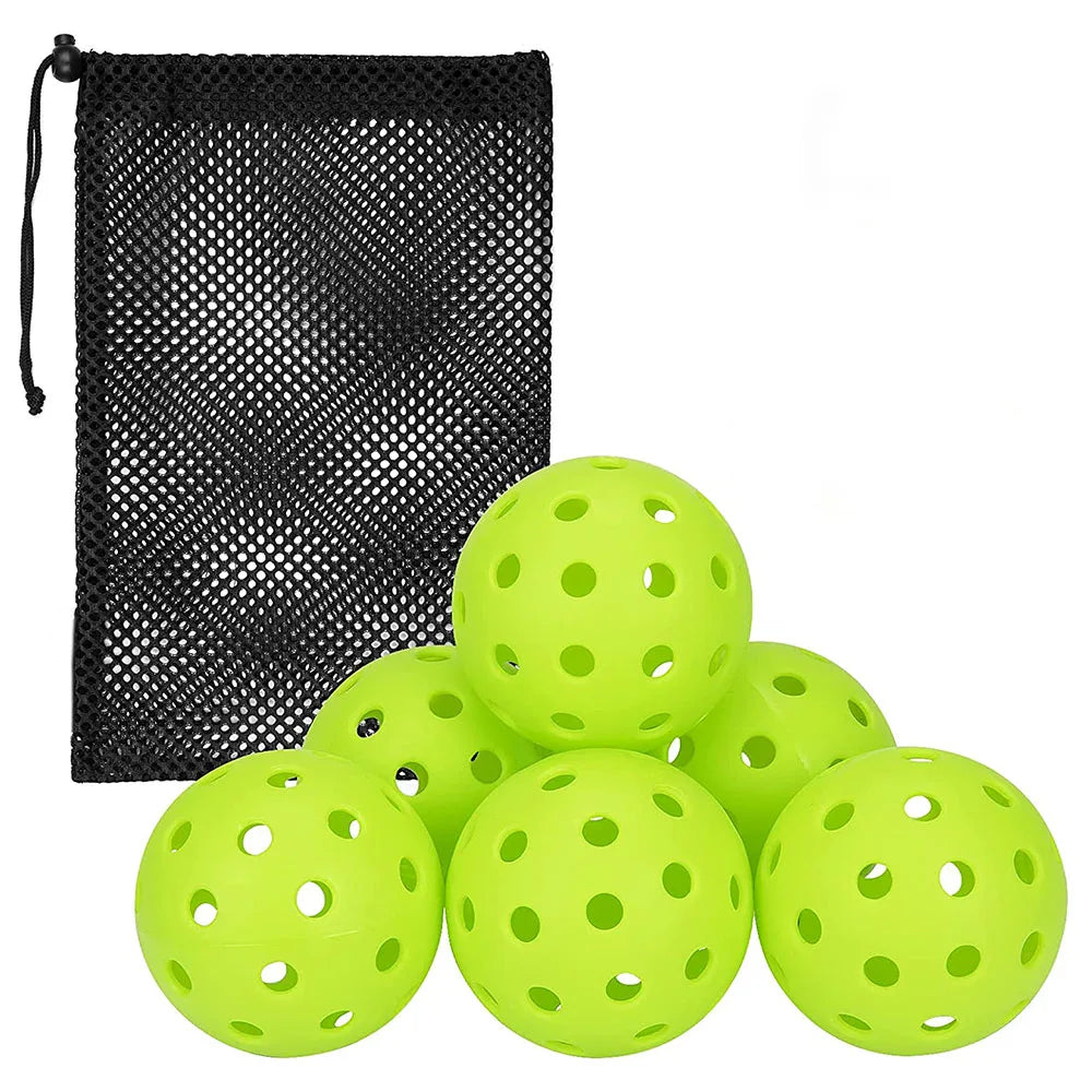 6 Pack Pickleball Balls for Outdoor Indoor Sports Pickle Ball Set Hard Bounce Pelota Padel Raquete Beach Tennis Pala Padel