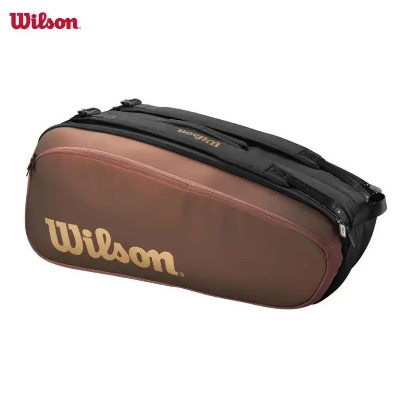 Wilson Tennis Racket Bag V14 9-Pack Large Capacity Racket Backpack with Shoes Compartment Sports Bag Super Tour Pro Racket Bag