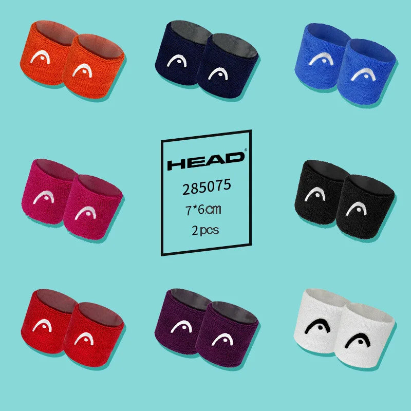 Original HEAD Tennis Wristband Badminton Sport Wristband Cotton Comfortable Sweat Wiping Non Slip Wristband