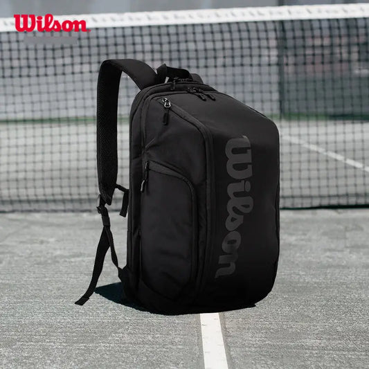 Wilson Tennis Racket Backpack Super Tour Collection Series Backpack Shoulder Padel Tennis Sports Portable Court Bag Men Women