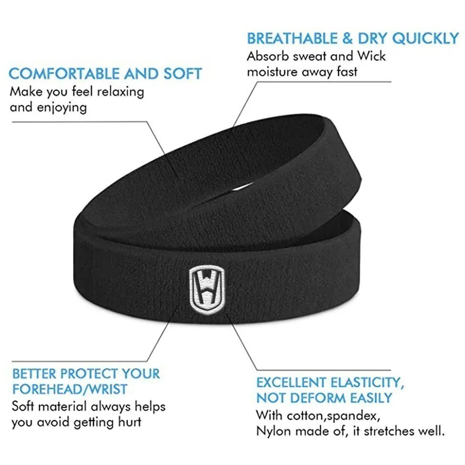 WorthWhile Cotton Athletic Headband Elastic Sweatbands Women Men Basketball Sports Gym Fitness Sweat Band Volleyball Tennis