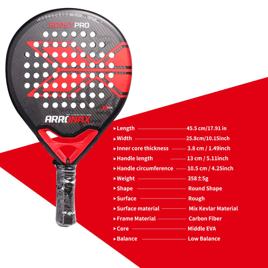 ARRONAX 2024 Padel Racket Tennis Carbon Fiber Soft EVA Face Tennis Paddle Racquet Racket Without Padle Bag Cover